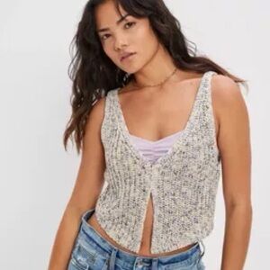 American Eagle Crochet Knit Vest